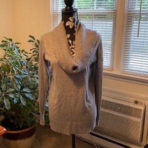 Ann Taylor Factory Gray Cowl Neck Sweater